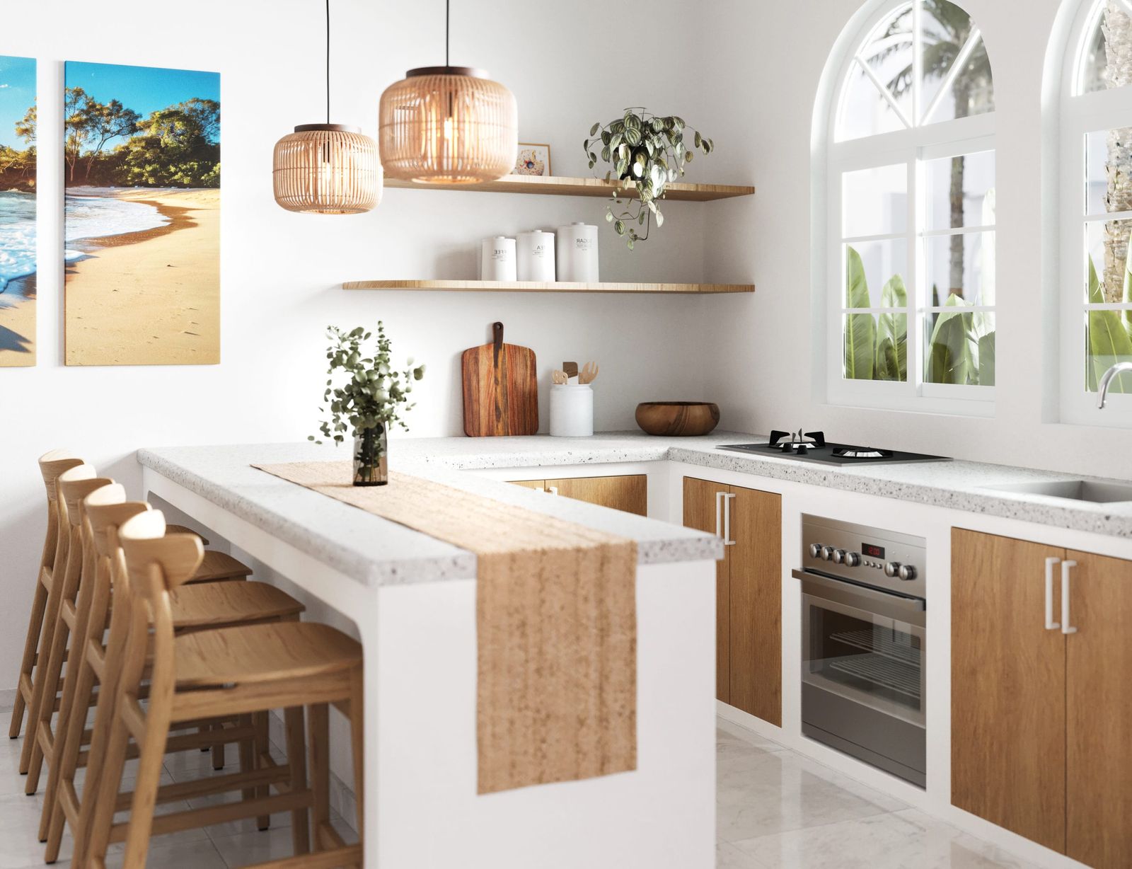 Kitchen and living room